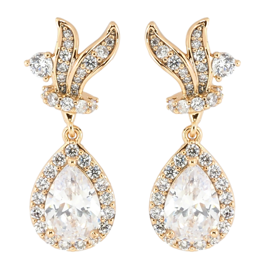 Серьги Xuping Позолота 18K пусеты Подвески с кристальными капельками фото №1 Серьги Xuping Позолота 18K пусеты Подвески с кристальными капельками фото №1