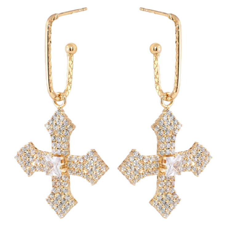 Серьги Xuping Позолота 18K пусеты Крестики инкрустация цирконием 2 в 1 фото №15 Серьги Xuping Позолота 18K пусеты Крестики инкрустация цирконием 2 в 1 фото №15