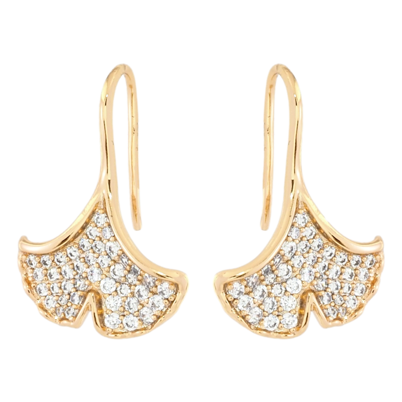 Сережки Xuping Позолота 18K французький замок Листочки з інкрустацією цирконієм фото №9 Сережки Xuping Позолота 18K французький замок Листочки з інкрустацією цирконієм фото №9