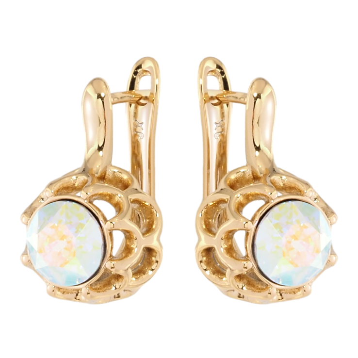 Сережки Xuping колір 18K з кристалами Swarovski англійський замок Бутони з кристалом АВ фото №16