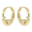 Сережки Xuping Позолота 14K колечка Кільця з бічним візерунком цирконієм фото №3