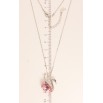 Кулон Xuping цвет Родий с кристаллами Swarovski на цепочке Лебедь Вставка Розовый Кристалл длина 38,5-43,5см фото №5