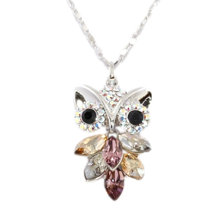 Кулон Xuping колір Родій із кристалами Swarovski на ланцюжку Сова Різнокольорові Кристали довжина 39-44см х 1,5мм фото №20 Кулон Xuping колір Родій із кристалами Swarovski на ланцюжку Сова Різнокольорові Кристали довжина 39-44см х 1,5мм фото №20