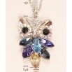 Кулон Xuping колір Родій із кристалами Swarovski на ланцюжку Сова Кристали в Синіх Відтінках довжина 39-45см х 1,5мм фото №3