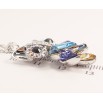 Кулон Xuping колір Родій із кристалами Swarovski на ланцюжку Сова Кристали в Синіх Відтінках довжина 39-45см х 1,5мм фото №4