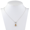 Кулон Xuping колір Родій із кристалами Swarovski на ланцюжку Кристали Коло і Крапля Колір Topaz довжина 42,5-47,5см фото №2 Кулон Xuping колір Родій із кристалами Swarovski на ланцюжку Кристали Коло і Крапля Колір Topaz довжина 42,5-47,5см фото №2