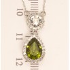 Кулон Xuping цвет Родий с кристаллами Swarovski на цепочке Кристаллы Круг и Зеленая Капля длина 43-48см фото №3 Кулон Xuping цвет Родий с кристаллами Swarovski на цепочке Кристаллы Круг и Зеленая Капля длина 43-48см фото №3