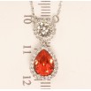 Кулон Xuping колір Родій із кристалами Swarovski на ланцюжку Кристали Коло і Крапля Колір Fireopal довжина 43-48см фото №3 Кулон Xuping колір Родій із кристалами Swarovski на ланцюжку Кристали Коло і Крапля Колір Fireopal довжина 43-48см фото №3