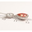 Кулон Xuping колір Родій із кристалами Swarovski на ланцюжку Кристали Коло і Крапля Колір Fireopal довжина 43-48см фото №4 Кулон Xuping колір Родій із кристалами Swarovski на ланцюжку Кристали Коло і Крапля Колір Fireopal довжина 43-48см фото №4