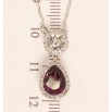Кулон Xuping цвет Родий с кристаллами Swarovski на цепочке Кристаллы Круг и Фиолетовая Капля длина 42-47см фото №4