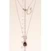 Кулон Xuping цвет Родий с кристаллами Swarovski на цепочке Кристаллы Круг и Фиолетовая Капля длина 42-47см фото №6