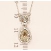 Кулон Xuping цвет Родий с кристаллами Swarovski на цепочке Кристаллы Круг и Капля с кристаллами длина фото №3