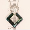 Кулон Xuping колір Родій із кристалами Swarovski на ланцюжку Сердечко Кристал та Перевернутий Квадрат довжина 41-45см фото №4 Кулон Xuping колір Родій із кристалами Swarovski на ланцюжку Сердечко Кристал та Перевернутий Квадрат довжина 41-45см фото №4