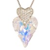 Кулон Xuping цвет Родий с кристаллами Swarovski на цепочке Сердечки Кристалл и Радужный Кристалл длина фото №3 Кулон Xuping цвет Родий с кристаллами Swarovski на цепочке Сердечки Кристалл и Радужный Кристалл длина фото №3