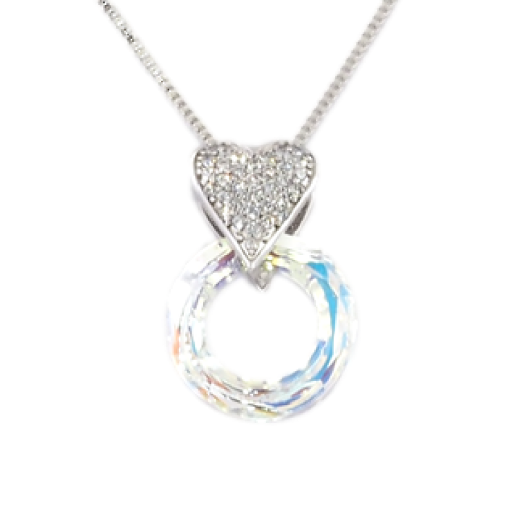 Кулон Xuping колір Родій із кристалами Swarovski на ланцюжку Серця Кристал і Райдужне Коло довжина 40-45см фото №17 Кулон Xuping колір Родій із кристалами Swarovski на ланцюжку Серця Кристал і Райдужне Коло довжина 40-45см фото №17