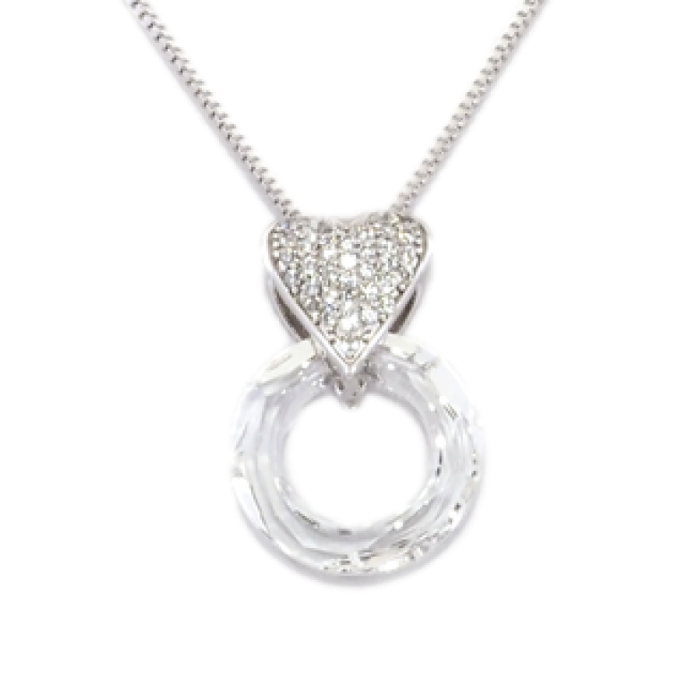 Кулон Xuping цвет Родий с кристаллами Swarovski на цепочке Сердечки Кристалл и Кристальный круг длина фото №2 Кулон Xuping цвет Родий с кристаллами Swarovski на цепочке Сердечки Кристалл и Кристальный круг длина фото №2