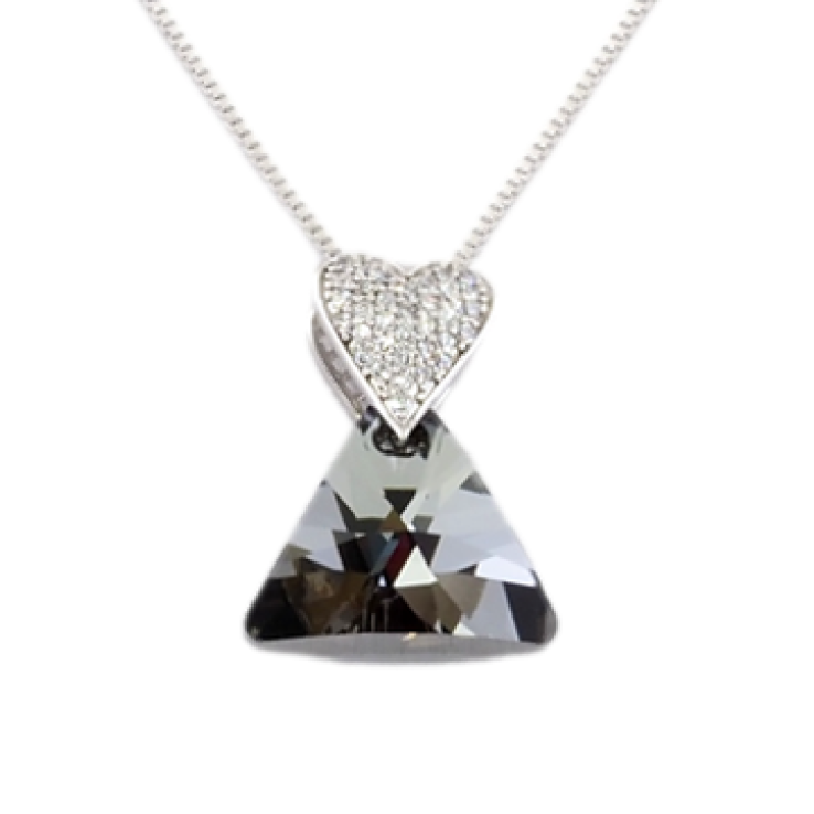 Кулон Xuping цвет Родий с кристаллами Swarovski на цепочке Сердечко Кристалл и Треугольный Кристалл длина фото №14 Кулон Xuping цвет Родий с кристаллами Swarovski на цепочке Сердечко Кристалл и Треугольный Кристалл длина фото №14