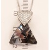 Кулон Xuping цвет Родий с кристаллами Swarovski на цепочке Сердечко Кристалл и Треугольный Кристалл длина фото №3 Кулон Xuping цвет Родий с кристаллами Swarovski на цепочке Сердечко Кристалл и Треугольный Кристалл длина фото №3