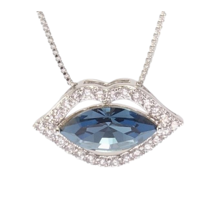 Кулон Xuping колір Родій із кристалами Swarovski на ланцюжку Ніжні Уста довжина 38-43 см фото №4 Кулон Xuping колір Родій із кристалами Swarovski на ланцюжку Ніжні Уста довжина 38-43 см фото №4
