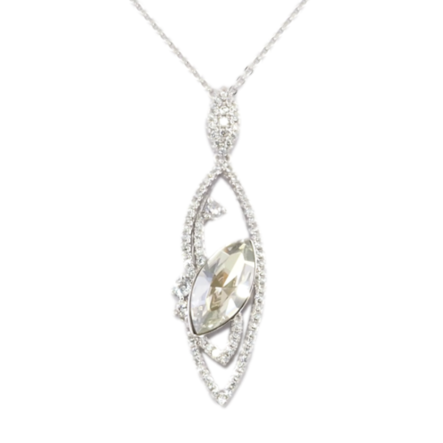 Кулон Xuping колір Родій із кристалами Swarovski на ланцюжку Витончений Візерунок з Кристалом довжина 40-45см фото №1 Кулон Xuping колір Родій із кристалами Swarovski на ланцюжку Витончений Візерунок з Кристалом довжина 40-45см фото №1