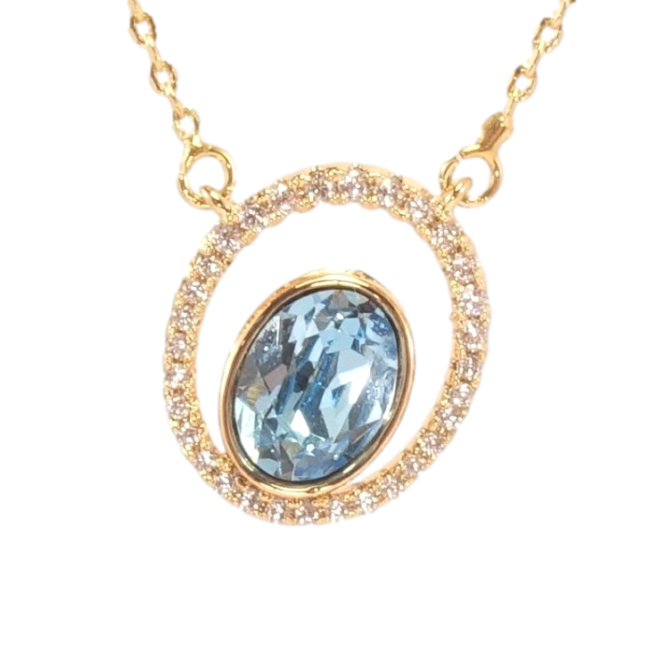 Подвеска Xuping 18K с кристаллами Swarovski на цепочке Кристалл Aquamarine в овальной рамке 43-48см фото №13 Подвеска Xuping 18K с кристаллами Swarovski на цепочке Кристалл Aquamarine в овальной рамке 43-48см фото №13