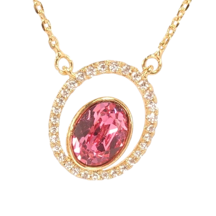 Підвіска Xuping 18K з кристалами Swarovski на ланцюжку Кристал Rose в овальній рамці дл.43-48см фото №7 Підвіска Xuping 18K з кристалами Swarovski на ланцюжку Кристал Rose в овальній рамці дл.43-48см фото №7