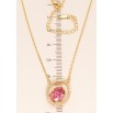 Підвіска Xuping 18K з кристалами Swarovski на ланцюжку Кристал Rose в овальній рамці дл.43-48см фото №3 Підвіска Xuping 18K з кристалами Swarovski на ланцюжку Кристал Rose в овальній рамці дл.43-48см фото №3