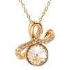 Кулон Xuping 18K с кристаллами Swarovski на цепочке Ленточный бантик с кристаллом риволи дл.40-45см х 1мм фото №3 Кулон Xuping 18K с кристаллами Swarovski на цепочке Ленточный бантик с кристаллом риволи дл.40-45см х 1мм фото №3