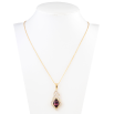 Кулон Xuping цвет+цвет Родий с кристаллами Swarovski на цепочке Кристалл Burgundy форма лимон длина 45см фото №2 Кулон Xuping цвет+цвет Родий с кристаллами Swarovski на цепочке Кристалл Burgundy форма лимон длина 45см фото №2