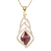 Кулон Xuping цвет+цвет Родий с кристаллами Swarovski на цепочке Кристалл Burgundy форма лимон длина 45см фото №3 Кулон Xuping цвет+цвет Родий с кристаллами Swarovski на цепочке Кристалл Burgundy форма лимон длина 45см фото №3