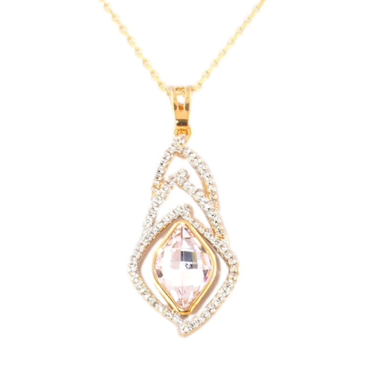 Кулон Xuping цвет+цвет Родий с кристаллами Swarovski на цепочке Кристалл Light Rose форма лимон дл.40-45см фото №10 Кулон Xuping цвет+цвет Родий с кристаллами Swarovski на цепочке Кристалл Light Rose форма лимон дл.40-45см фото №10