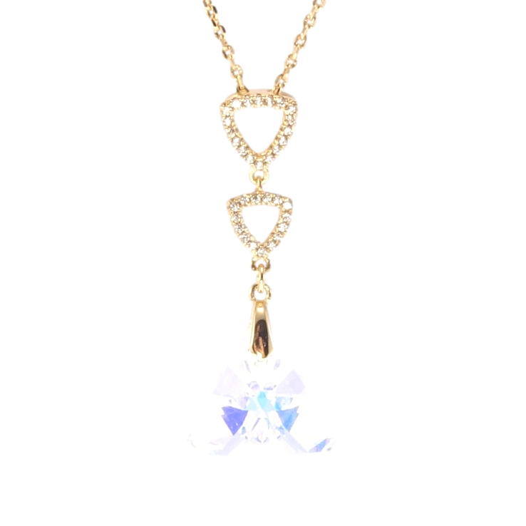 Кулон Xuping цвет 18K с кр-ми Swarovski на цепочке Кристалл Shimmer с треугольниками длина 39-44см фото №17