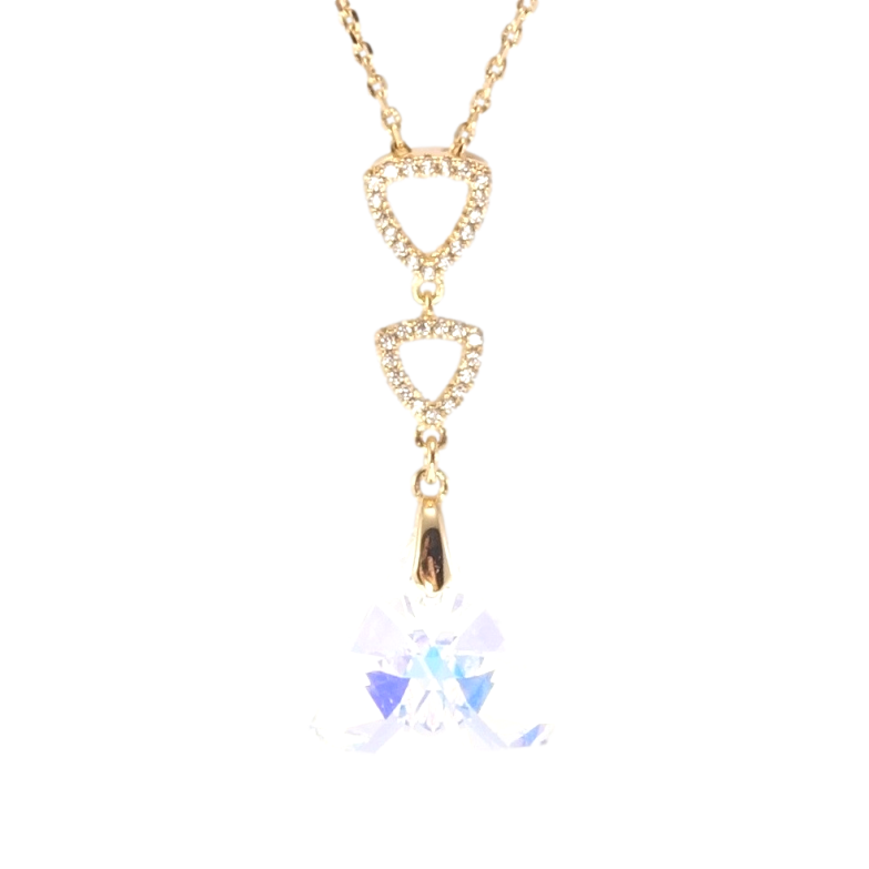 Кулон Xuping колір 18K з кр-ми Swarovski на ланцюжку Кристал Shimmer з трикутниками довжина 39-44см фото №16 Кулон Xuping колір 18K з кр-ми Swarovski на ланцюжку Кристал Shimmer з трикутниками довжина 39-44см фото №16