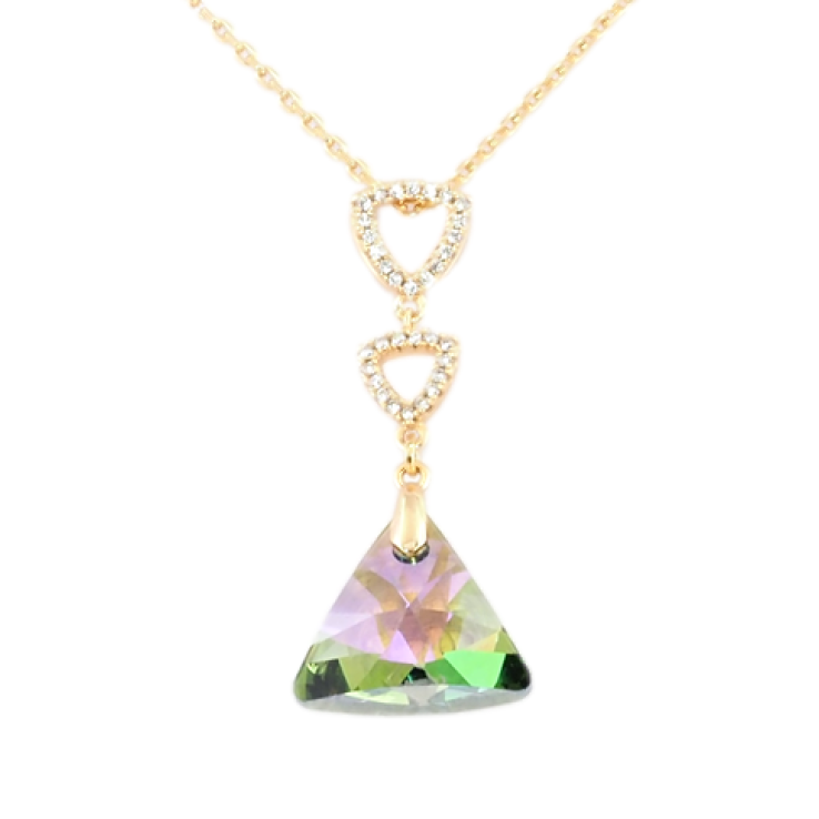 Кулон Xuping колір 18K з кр-ми Swarovski на ланцюжку Кристал Vitrail Light з трикутниками довжина 39-44см фото №4