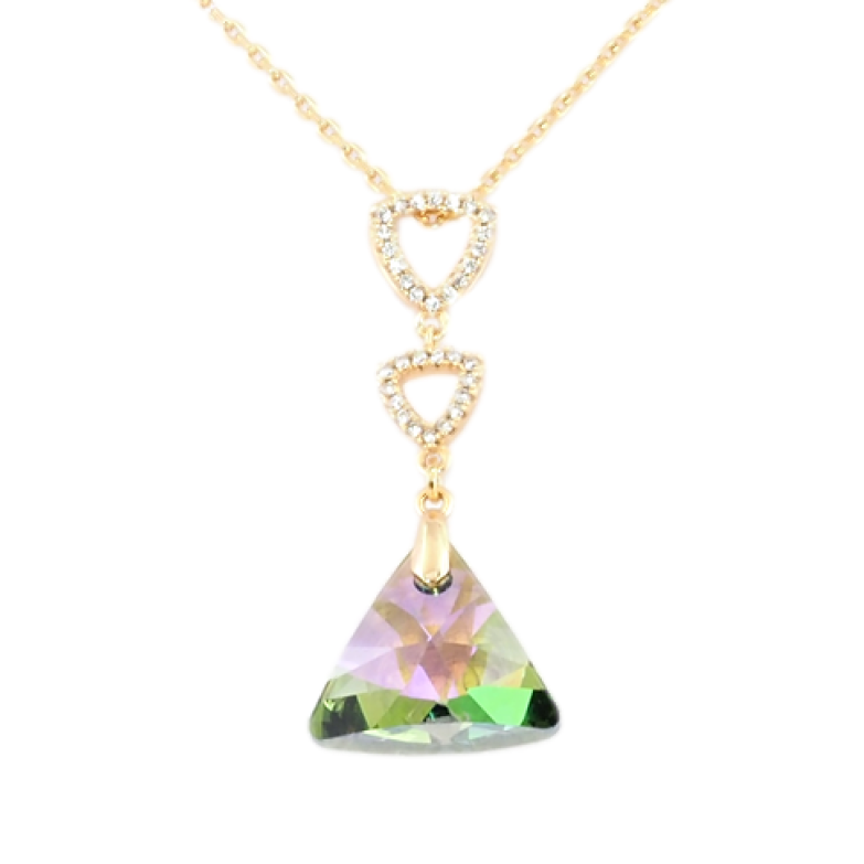 Кулон Xuping цвет 18K с кр-ми Swarovski на цепочке Кристалл Vitrail Light с треугольниками длина 39-44см фото №8
