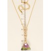 Кулон Xuping колір 18K з кр-ми Swarovski на ланцюжку Кристал Vitrail Light з трикутниками довжина 39-44см фото №5