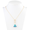 Кулон Xuping колір 18K з кр-ми Swarovski на ланцюжку Кристал Capri Blue з трикутниками довжина 39-44см фото №2 Кулон Xuping колір 18K з кр-ми Swarovski на ланцюжку Кристал Capri Blue з трикутниками довжина 39-44см фото №2