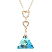 Кулон Xuping колір 18K з кр-ми Swarovski на ланцюжку Кристал Capri Blue з трикутниками довжина 39-44см фото №3 Кулон Xuping колір 18K з кр-ми Swarovski на ланцюжку Кристал Capri Blue з трикутниками довжина 39-44см фото №3