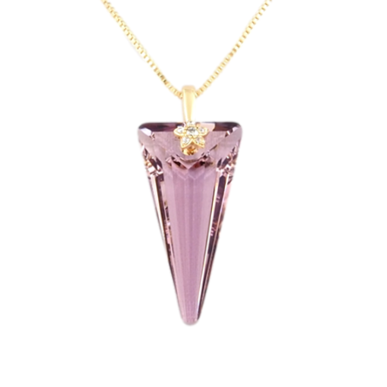 Кулон Xuping колір 18K з кр-ми Swarovski на ланцюжку Кристал Amethyst з квіточкою довжина 40-45см фото №5 Кулон Xuping колір 18K з кр-ми Swarovski на ланцюжку Кристал Amethyst з квіточкою довжина 40-45см фото №5