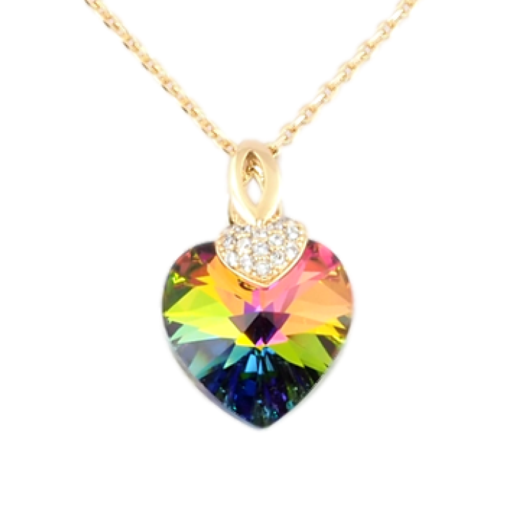 Кулон Xuping колір 18K з кр-ми Swarovski на ланцюжку Кристальне серце Vitrail Medium довжина 38,5-43,5см фото №23