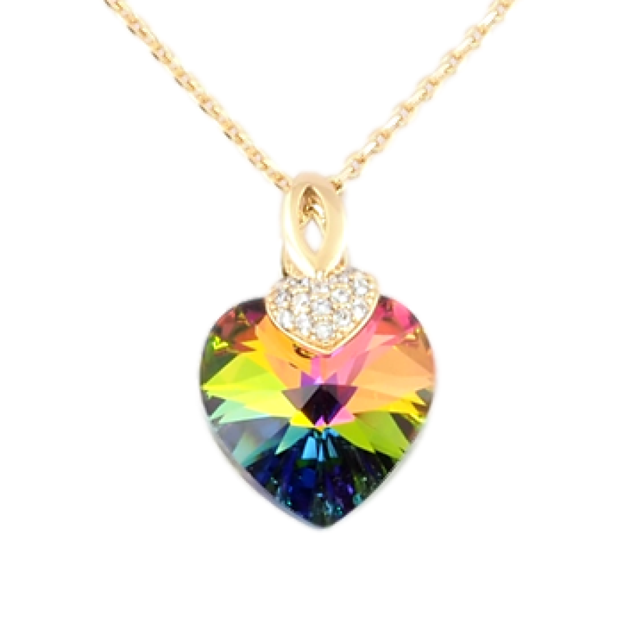 Кулон Xuping колір 18K з кр-ми Swarovski на ланцюжку Кристальне серце Vitrail Medium довжина 38,5-43,5см фото №1 Кулон Xuping колір 18K з кр-ми Swarovski на ланцюжку Кристальне серце Vitrail Medium довжина 38,5-43,5см фото №1