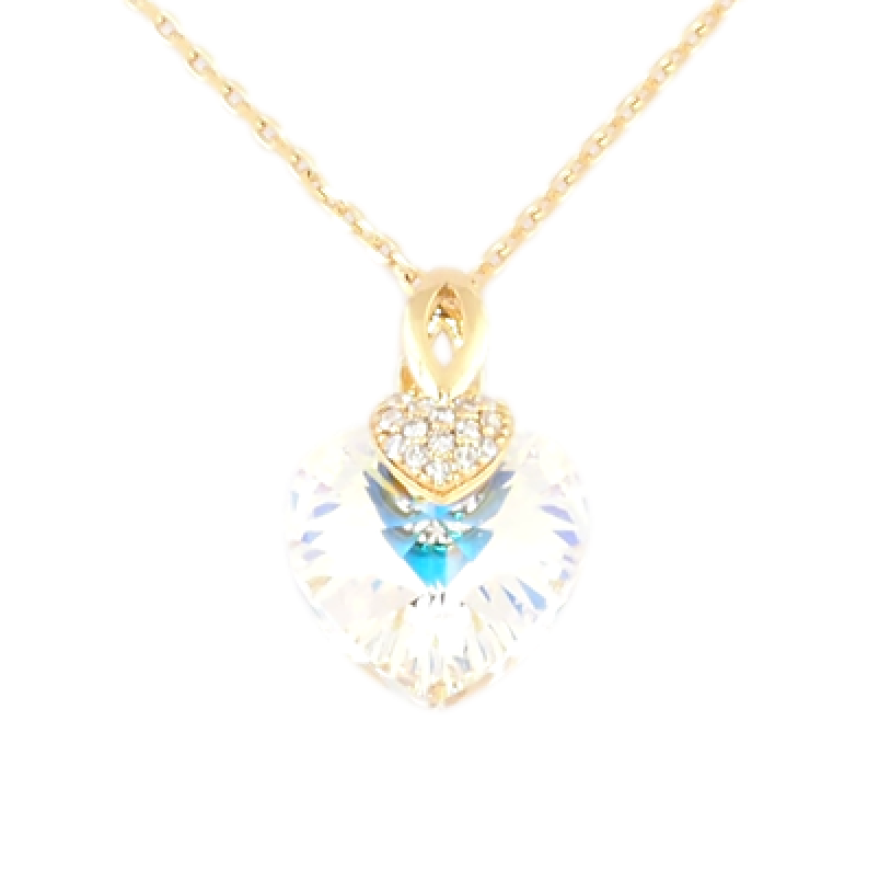 Кулон Xuping цвет 18K с кр-ми Swarovski на цепочке Кристальное сердце Shimmer длина 39-44см фото №1 Кулон Xuping цвет 18K с кр-ми Swarovski на цепочке Кристальное сердце Shimmer длина 39-44см фото №1