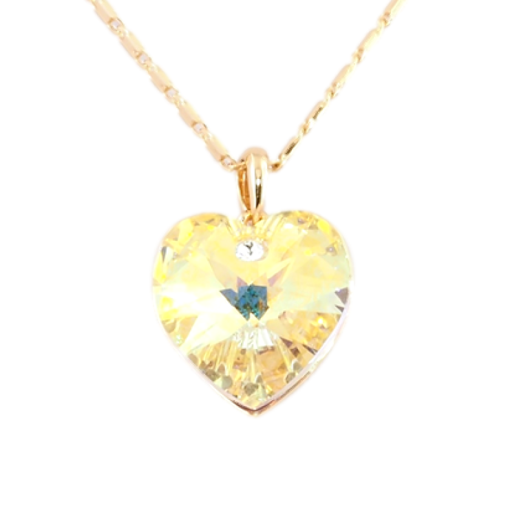 Кулон Xuping цвет 18K с кр-ми Swarovski на цепочке Кристальное сердце Sunflower длина 40-45см фото №16