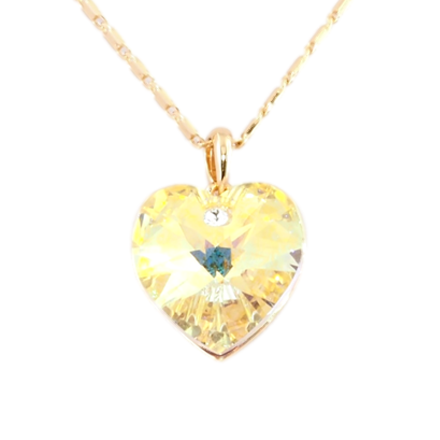 Кулон Xuping цвет 18K с кр-ми Swarovski на цепочке Кристальное сердце Sunflower длина 40-45см фото №1