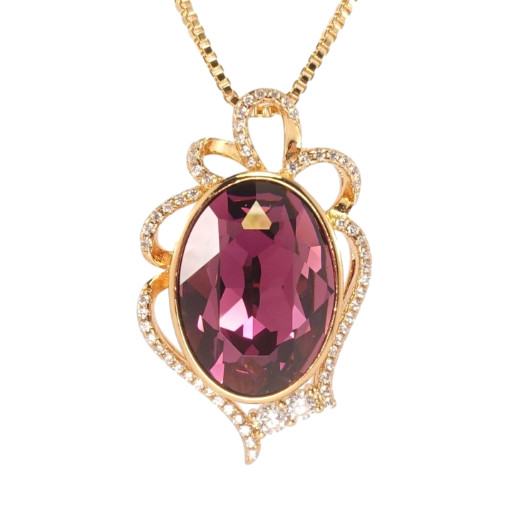 Кулон Xuping 18K с кристаллами Swarovski на цепочке Овальный кристалл Amethyst в фигурном обрамлении дл.46см фото №25 Кулон Xuping 18K с кристаллами Swarovski на цепочке Овальный кристалл Amethyst в фигурном обрамлении дл.46см фото №25