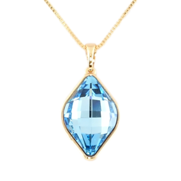 Кулон Xuping 18K с кр-ми Swarovski на цепочке Кристалл Aquamarine в ромбовой огранке дл. 40-45см х 1мм фото №7 Кулон Xuping 18K с кр-ми Swarovski на цепочке Кристалл Aquamarine в ромбовой огранке дл. 40-45см х 1мм фото №7