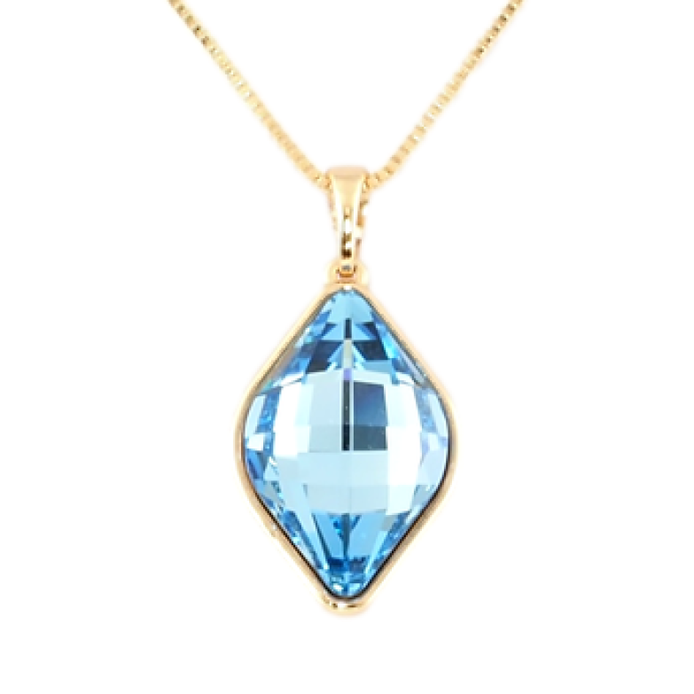 Кулон Xuping 18K с кр-ми Swarovski на цепочке Кристалл Aquamarine в ромбовой огранке дл. 40-45см х 1мм фото №2 Кулон Xuping 18K с кр-ми Swarovski на цепочке Кристалл Aquamarine в ромбовой огранке дл. 40-45см х 1мм фото №2