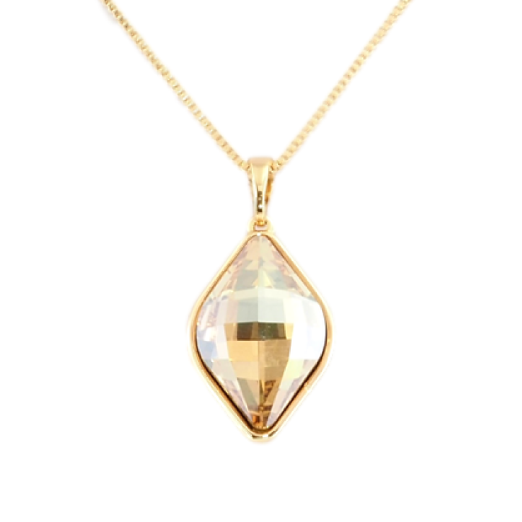 Кулон Xuping 18K с кр-ми Swarovski на цепочке Кристалл Golden Shadow в ромбовой огранке дл. 41-46,5см х 1мм фото №7 Кулон Xuping 18K с кр-ми Swarovski на цепочке Кристалл Golden Shadow в ромбовой огранке дл. 41-46,5см х 1мм фото №7