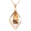 Кулон Xuping 18K с кр-ми Swarovski на цепочке Кристалл Golden Shadow в ромбовой огранке дл. 41-46,5см х 1мм фото №4