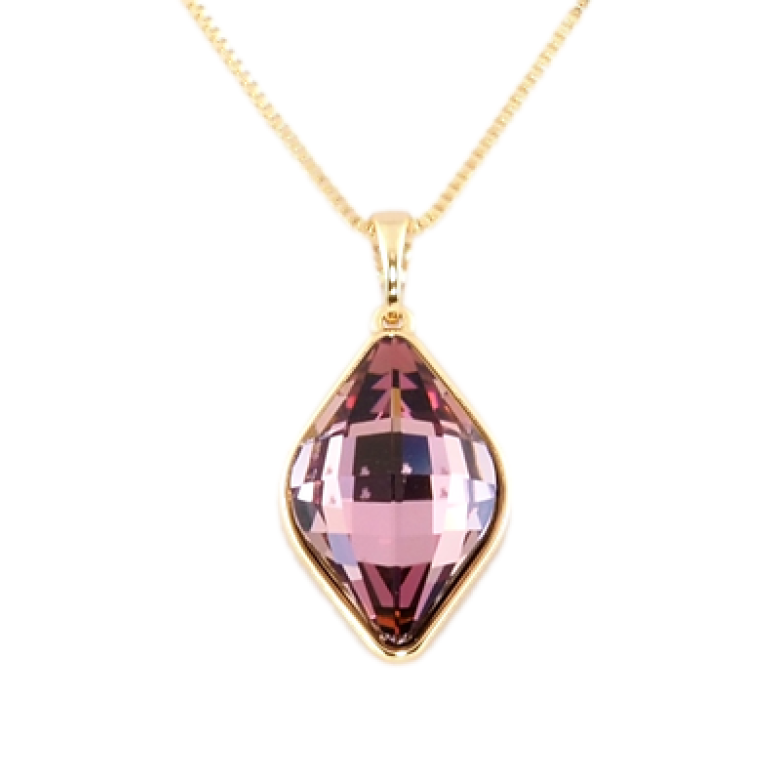 Кулон Xuping 18K с кр-ми Swarovski на цепочке Кристалл Amethyst в ромбовой огранке дл. 40-45,5см х 1мм фото №2 Кулон Xuping 18K с кр-ми Swarovski на цепочке Кристалл Amethyst в ромбовой огранке дл. 40-45,5см х 1мм фото №2